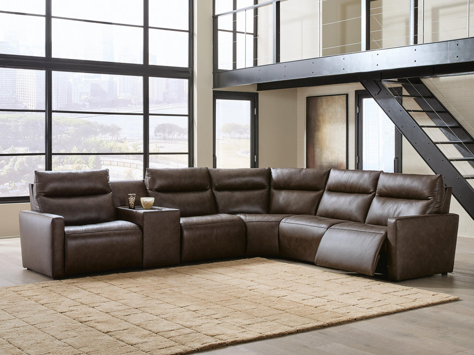 ModZ Power Reclining Sectional with Audio Console - Massey's Furniture Barn (Watertown, NY) 