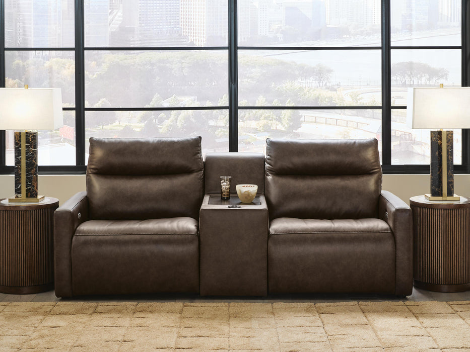ModZ Power Reclining Sectional Loveseat with Audio Console - Massey's Furniture Barn (Watertown, NY) 