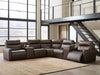 ModZ Power Reclining Sectional with Audio Consoles - Massey's Furniture Barn (Watertown, NY) 