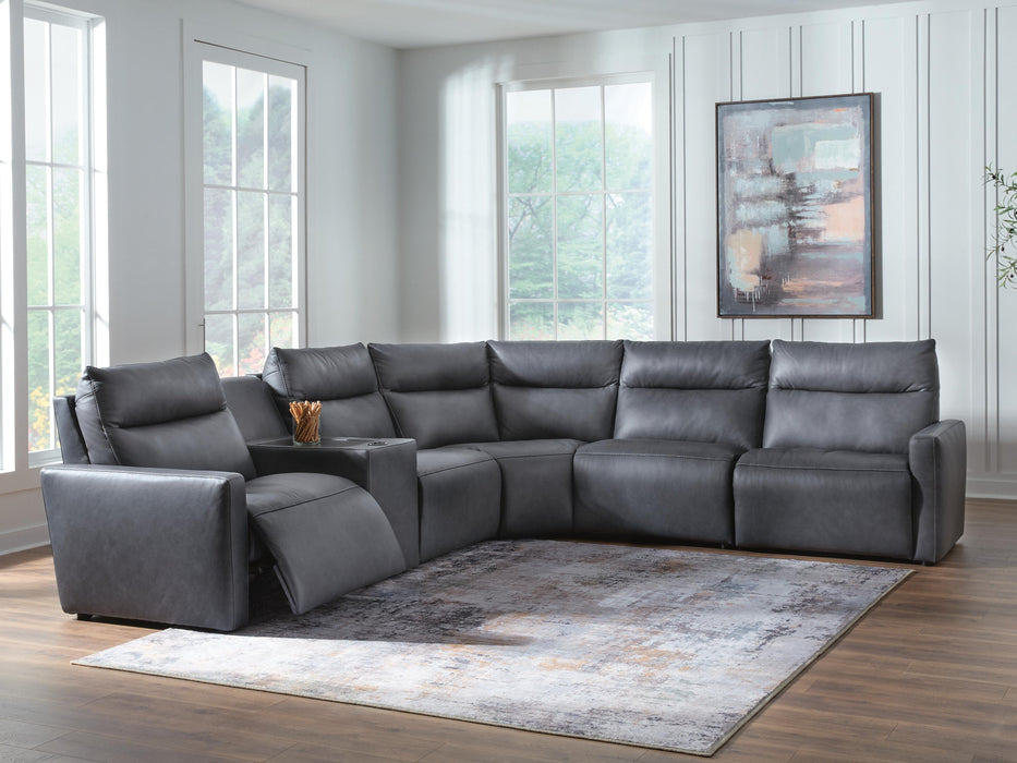 ModZ Power Reclining Sectional with Audio Console - Massey's Furniture Barn (Watertown, NY) 