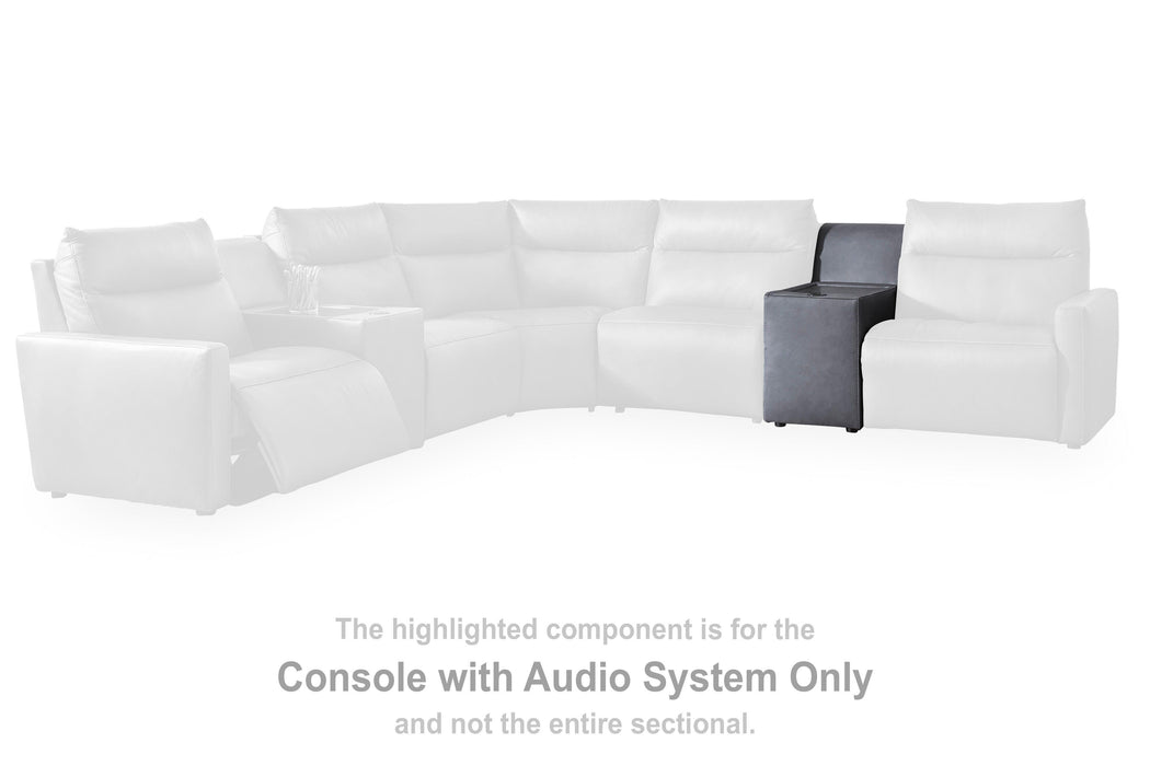 ModZ Power Reclining Sectional with Audio Consoles - Massey's Furniture Barn (Watertown, NY) 