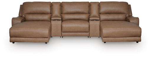 Silverbrooke Reclining Sectional with Double Chaise and Storage Consoles - Massey's Furniture Barn (Watertown, NY) 