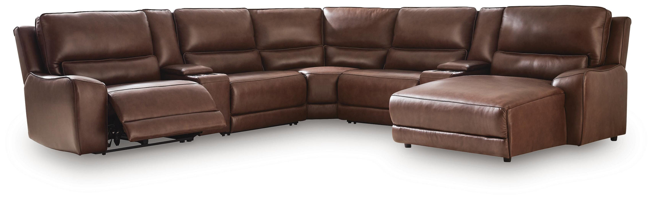 Silverbrooke Reclining Sectional with Chaise and Storage Consoles - Massey's Furniture Barn (Watertown, NY) 