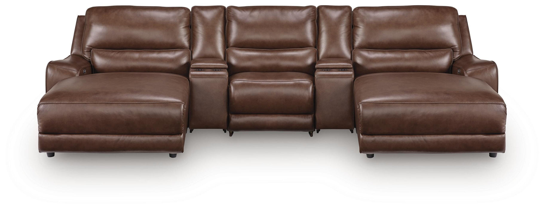 Silverbrooke Reclining Sectional with Double Chaise and Storage Consoles - Massey's Furniture Barn (Watertown, NY) 