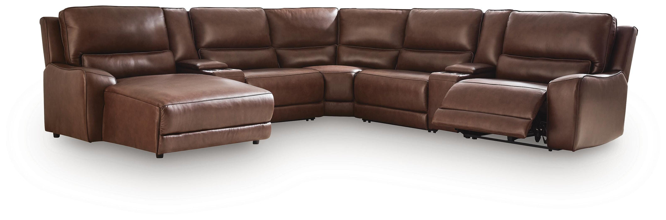 Silverbrooke Reclining Sectional with Chaise and Storage Consoles - Massey's Furniture Barn (Watertown, NY) 