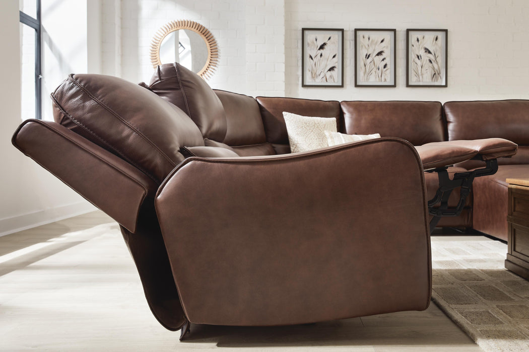 Silverbrooke Reclining Sectional with Chaise and Storage Consoles - Massey's Furniture Barn (Watertown, NY) 