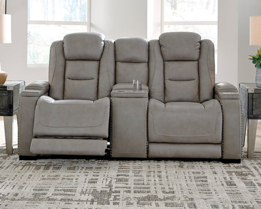 The Man-Den Power Reclining Loveseat with Console - Massey's Furniture Barn (Watertown, NY) 