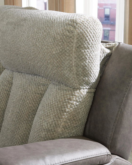 Stately Check Power Reclining Loveseat with Console