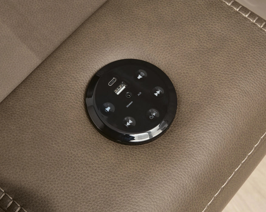 Max-Media Power Reclining Sectional Loveseat with Audio Console - Massey's Furniture Barn (Watertown, NY) 